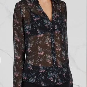 PAIGE Everleigh Floral-print silk blouse - Large